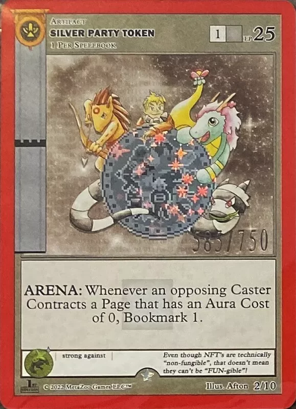 Silver Party Token - Serialized out of 750 - 2/10 - Afton